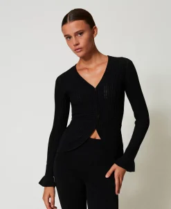 Blouson Ajusté En Maille Avec Mélange De Points