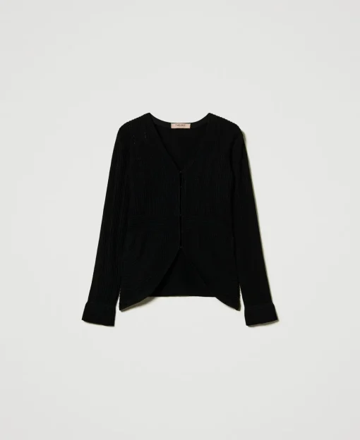 Blouson Ajusté En Maille Avec Mélange De Points