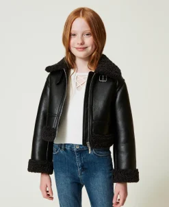 Blouson Aviateur Avec Fausse Fourrure