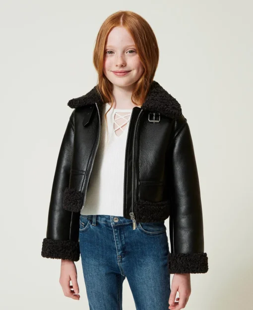 Blouson Aviateur Avec Fausse Fourrure
