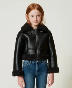 Blouson Aviateur Avec Fausse Fourrure