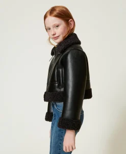 Blouson Aviateur Avec Fausse Fourrure