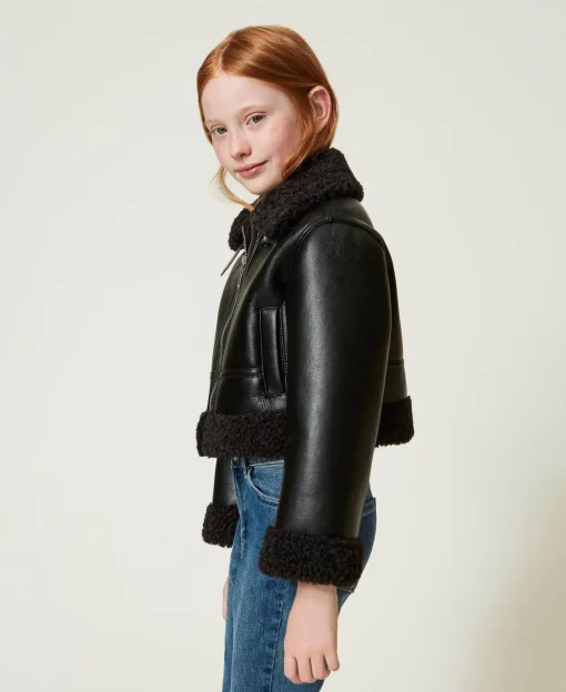 Blouson Aviateur Avec Fausse Fourrure