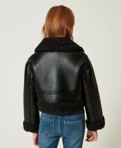 Blouson Aviateur Avec Fausse Fourrure