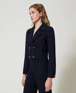 Blouson Cropped En Crêpe Cady
