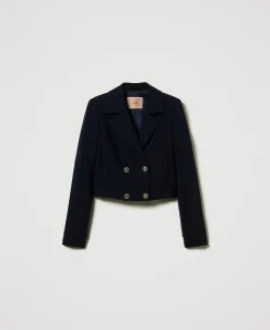 Blouson Cropped En Crêpe Cady