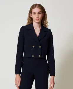 Blouson Cropped En Crêpe Cady