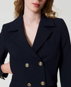 Blouson Cropped En Crêpe Cady