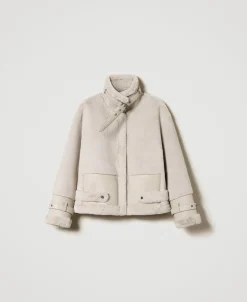 Blouson En Fausse Fourrure Avec Brides