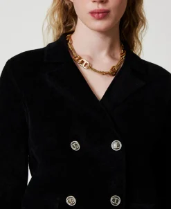 Blouson En Maille Avec Boutons Oval T