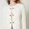 Blouson En Maille De Laine Mélangée Avec Crochet