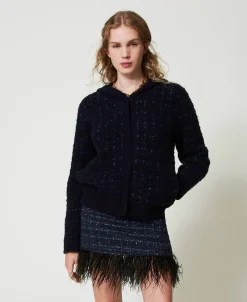 Blouson En Maille Jacquard à Carreaux