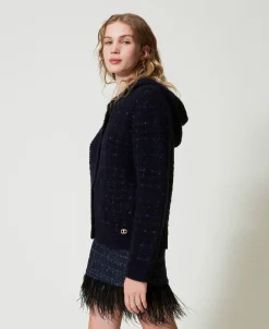 Blouson En Maille Jacquard à Carreaux