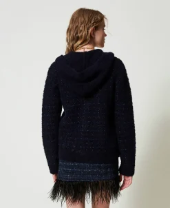 Blouson En Maille Jacquard à Carreaux