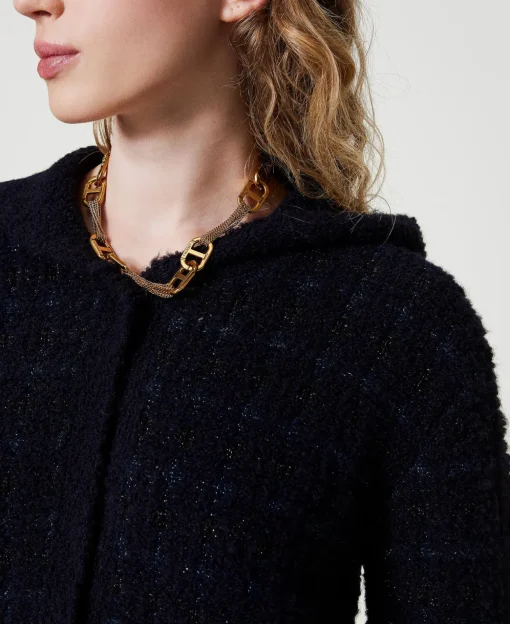 Blouson En Maille Jacquard à Carreaux