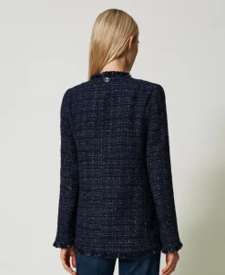 Blouson En Tissu Bouclé Avec Boutons Siglés