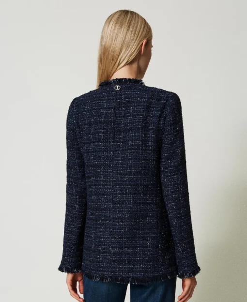 Blouson En Tissu Bouclé Avec Boutons Siglés