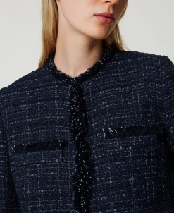 Blouson En Tissu Bouclé Avec Boutons Siglés