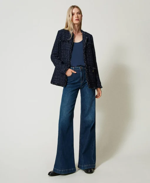 Blouson En Tissu Bouclé Avec Boutons Siglés