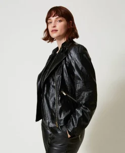 Blouson Perfecto Effet Cuir Avec Fermeture éclair