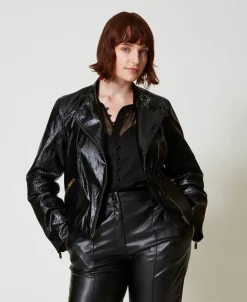 Blouson Perfecto Effet Cuir Avec Fermeture éclair