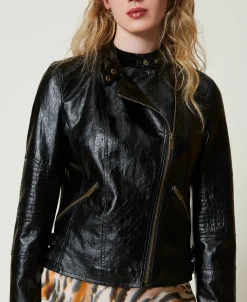 Blouson Perfecto Effet Cuir Avec Fermeture éclair