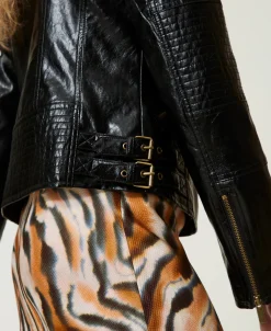Blouson Perfecto Effet Cuir Avec Fermeture éclair