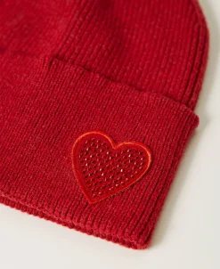Bonnet En Maille Avec Patch En Cœur