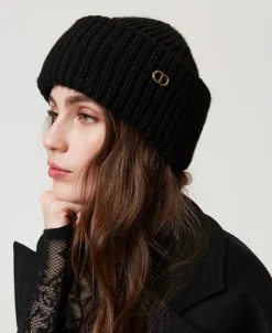 Bonnet En Maille Côtelée Avec Oval T