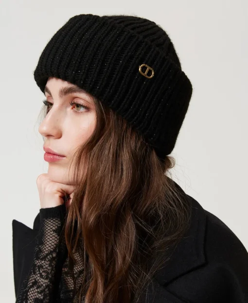 Bonnet En Maille Côtelée Avec Oval T