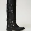 Bottes En Cuir Avec Brides