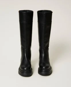 Bottes Montantes Avec étiquette Siglée