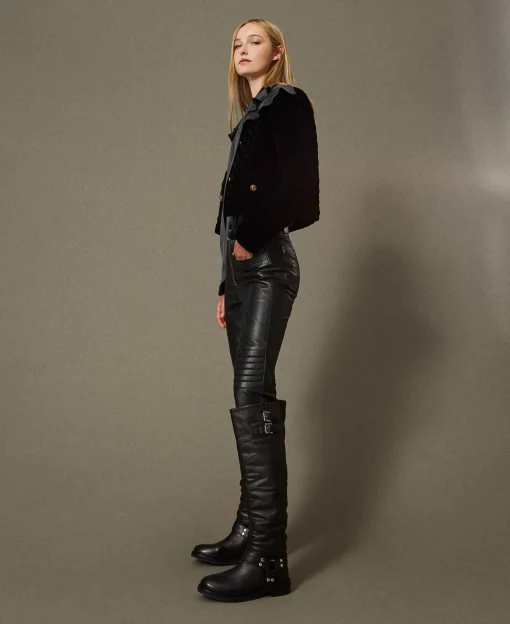 Bottes Montantes «Darcy» En Cuir Avec Brides
