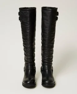 Bottes Montantes «Darcy» En Cuir Avec Brides