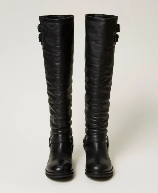 Bottes Montantes «Darcy» En Cuir Avec Brides