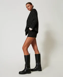 Bottes Motardes En Cuir Avec Oval T