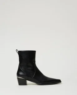 Bottines Avec Insertion Lamée