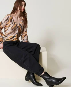 Bottines Avec Insertion Lamée