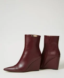 Bottines Avec Semelle Compensée Et étiquette Siglée