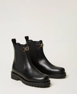 Bottines Chelsea En Cuir Avec Oval T