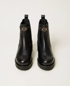 Bottines Chelsea En Cuir Avec Oval T