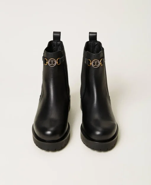 Bottines Chelsea En Cuir Avec Oval T