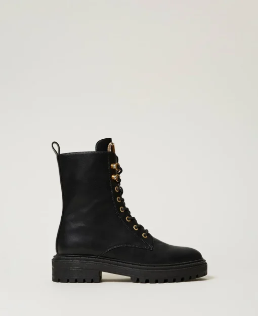 Bottines Motardes Avec Oval T Strassé