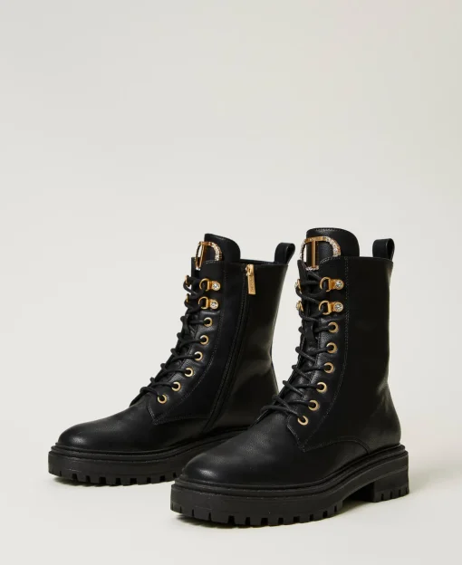 Bottines Motardes Avec Oval T Strassé