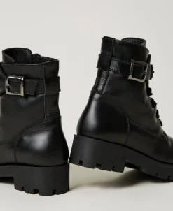 Bottines Motardes Enfant En Cuir Avec Bride