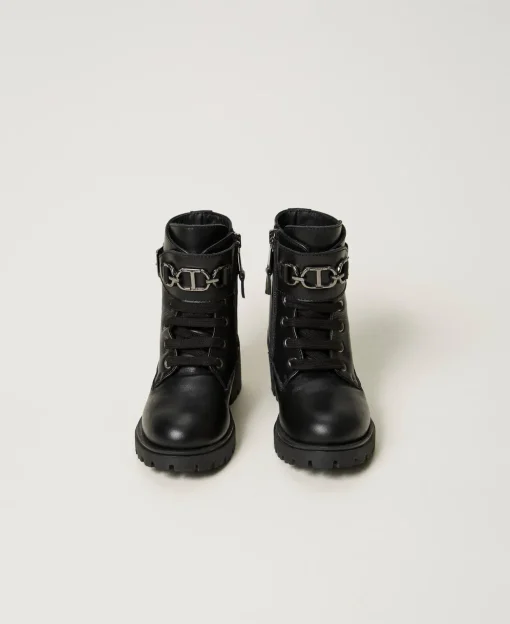 Bottines Motardes Enfant En Cuir Avec Bride
