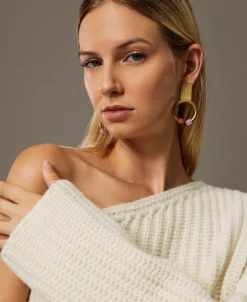 Boucle D’oreille Anneau Avec Pierres
