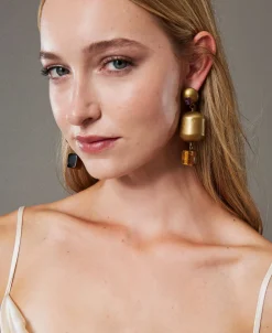 Boucle D’oreille Avec éléments En Métal Et Pierre