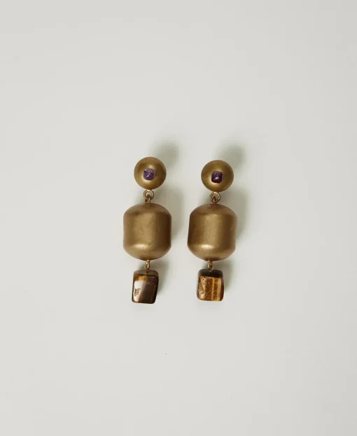 Boucle D’oreille Avec éléments En Métal Et Pierre