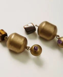 Boucle D’oreille Avec éléments En Métal Et Pierre